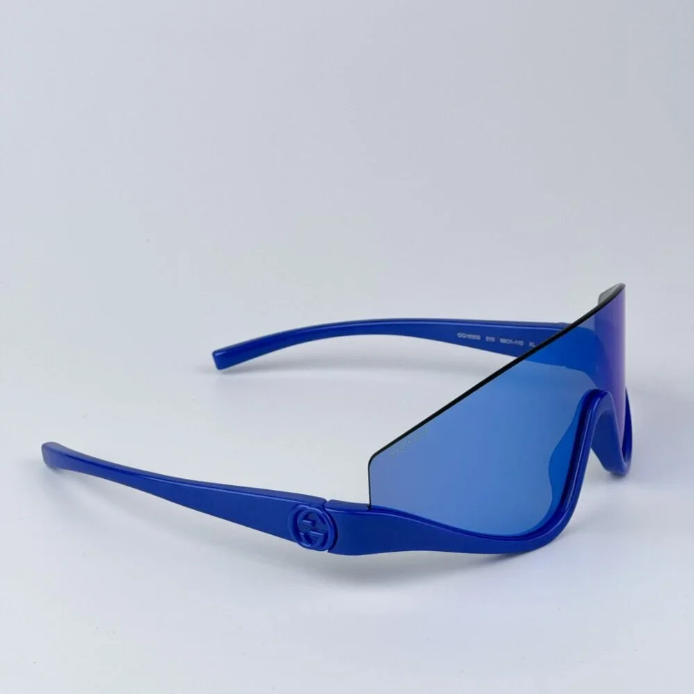 Gucci GG1650S 010 BRAND NEW Sunglasses Blue Blue Mirror Unisex Shield Mask